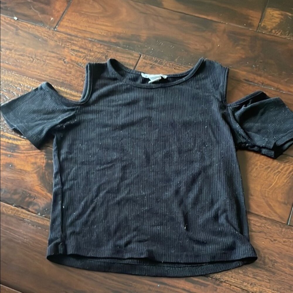 Black Cold Shoulder Top